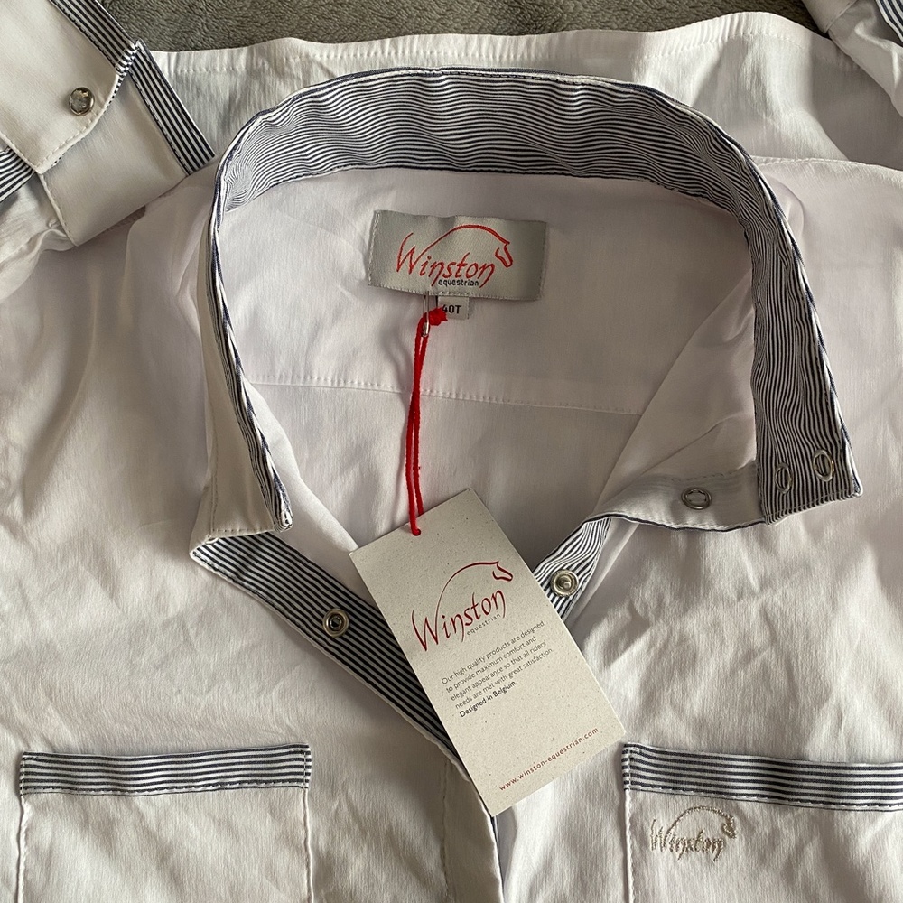 NWT Winston Equestrian Vienna Show Shirt 40T - Picture 7 of 11